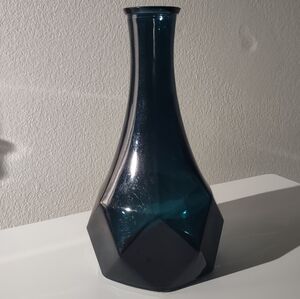 IKEA Green Blue Geometric Vase 7”